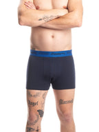 Cueca Boxer Poliéster Azul Harmony