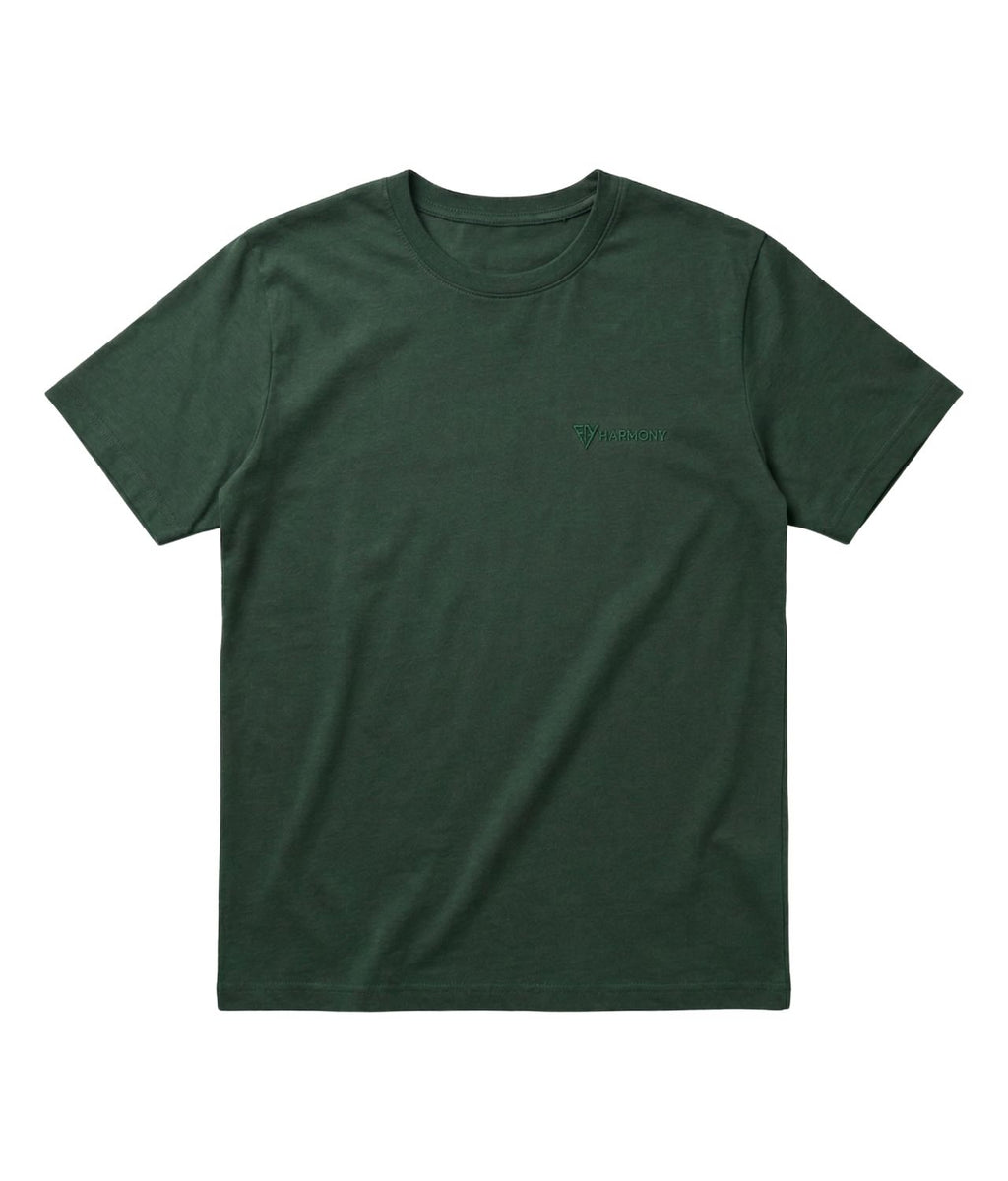 Camiseta Algodão Bordada Verde Harmony