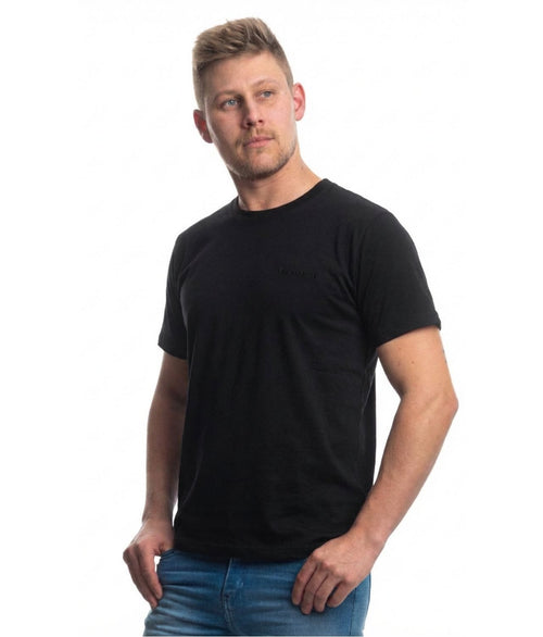 Camiseta Algodão Bordada Preta Harmony