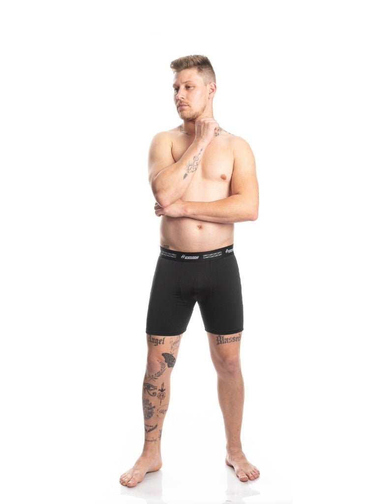 Cueca Boxer Long Leg Poliéster Preta Harmony