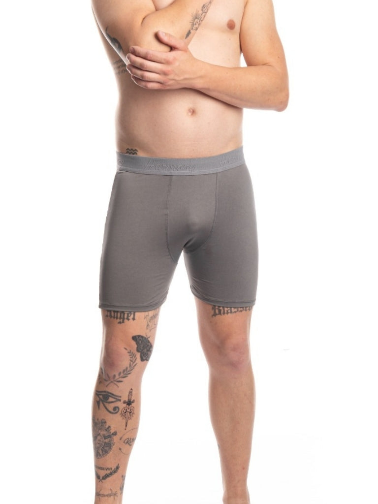 Cueca Boxer Long Leg Poliéster Chumbo Harmony