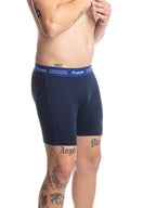 Cueca Boxer Long Leg Poliéster Azul Harmony