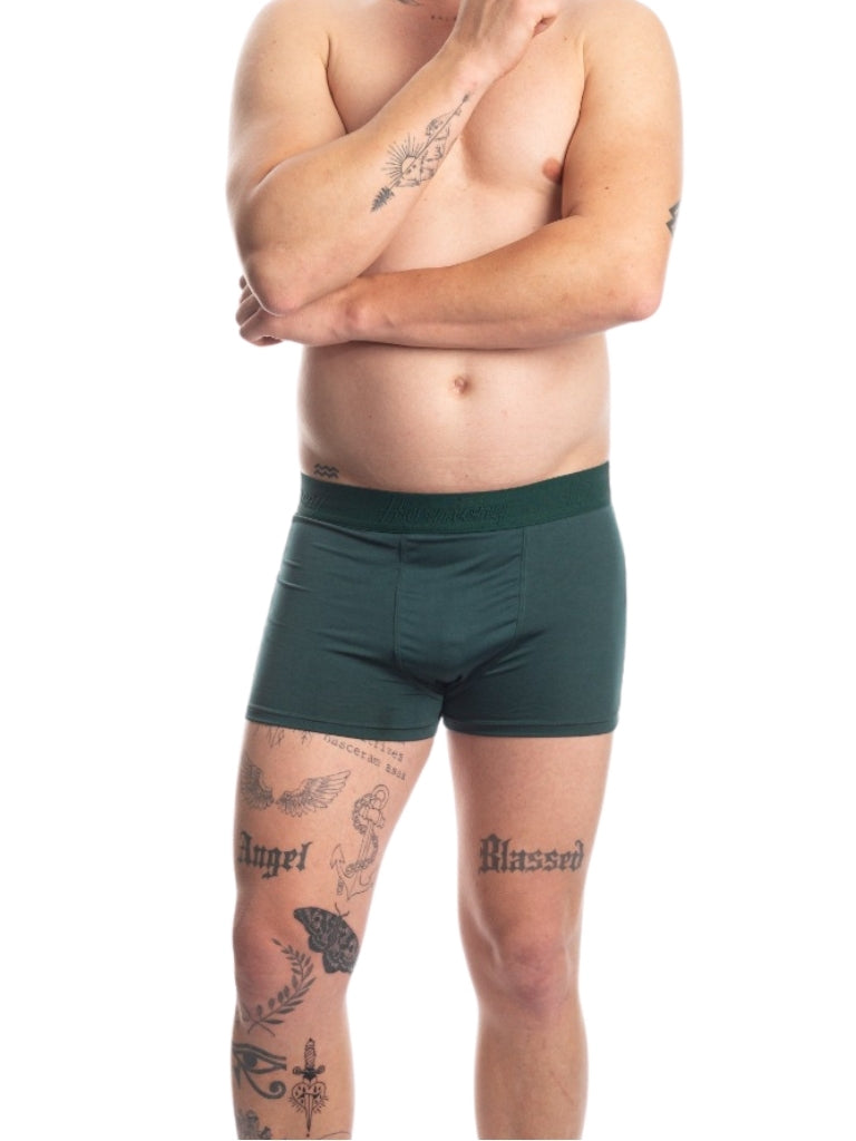 Cueca Boxer Poliéster Verde Harmony