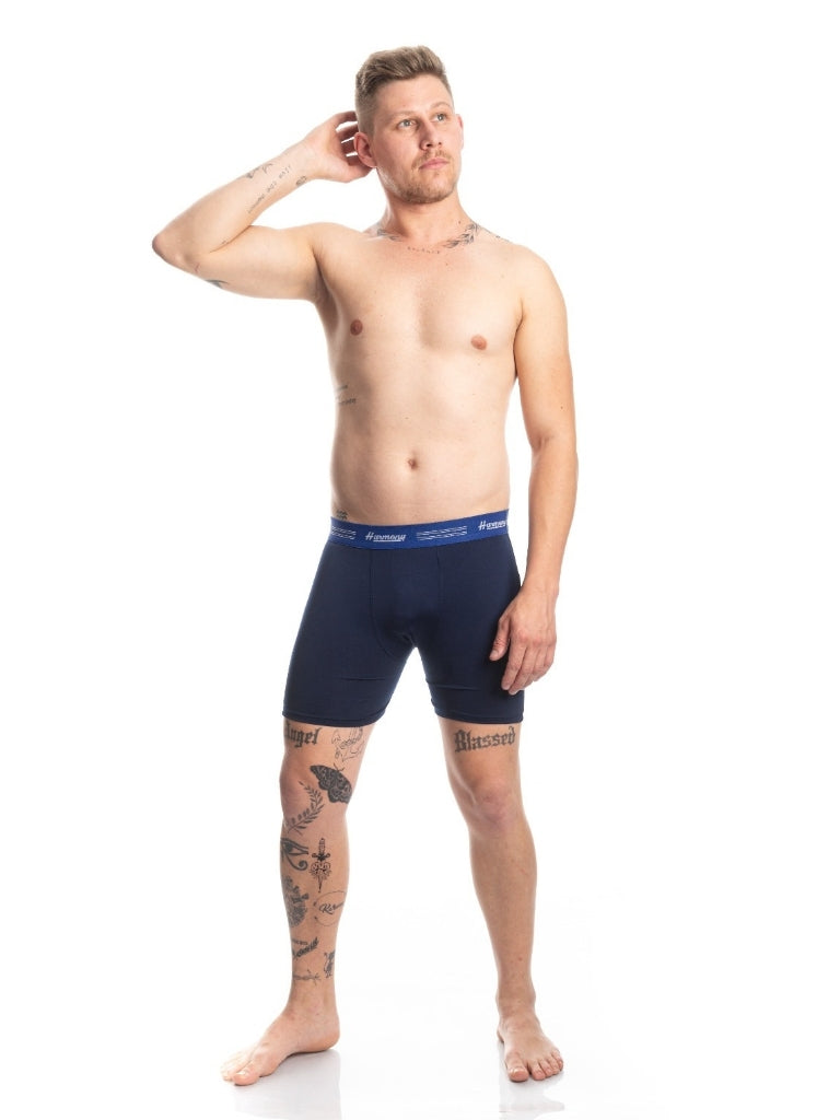 Cueca Boxer Long Leg Cotton Azul Harmony