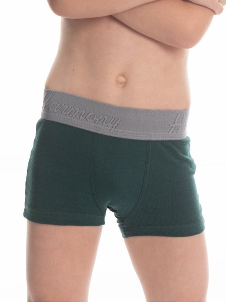 Cueca Boxer Infantil Cotton Verde Harmony