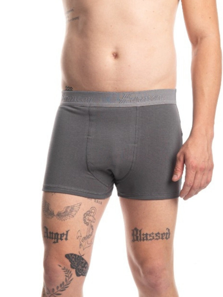 Cueca Boxer Poliéster Chumbo Harmony