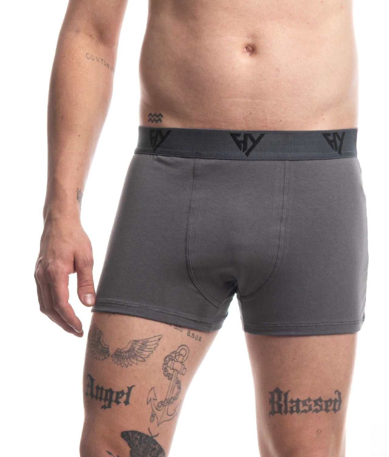 Kit 3 Cuecas Boxer Cotton Chumbo Harmony