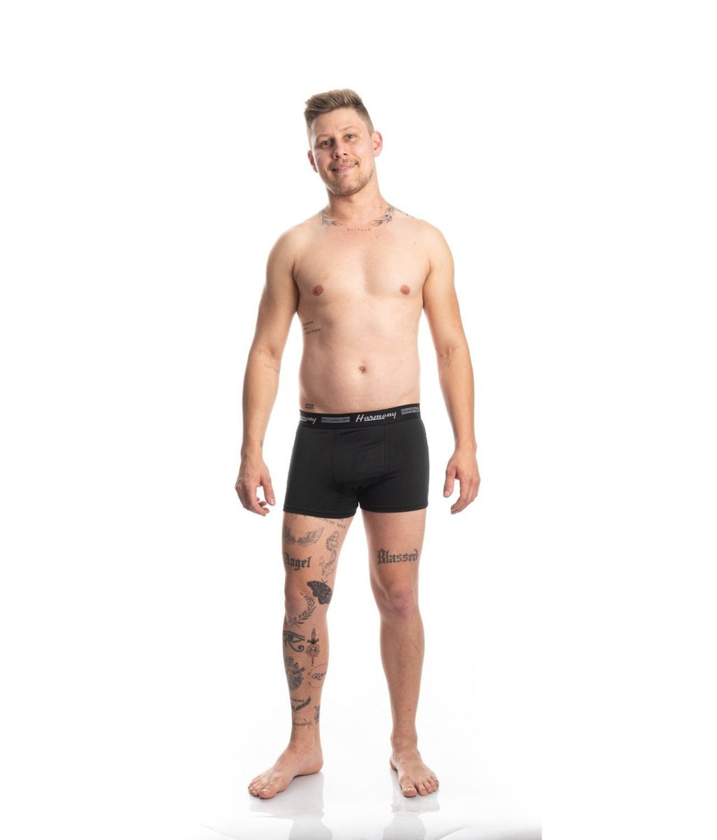 Kit 3 Cuecas Boxer Cotton Preta Harmony