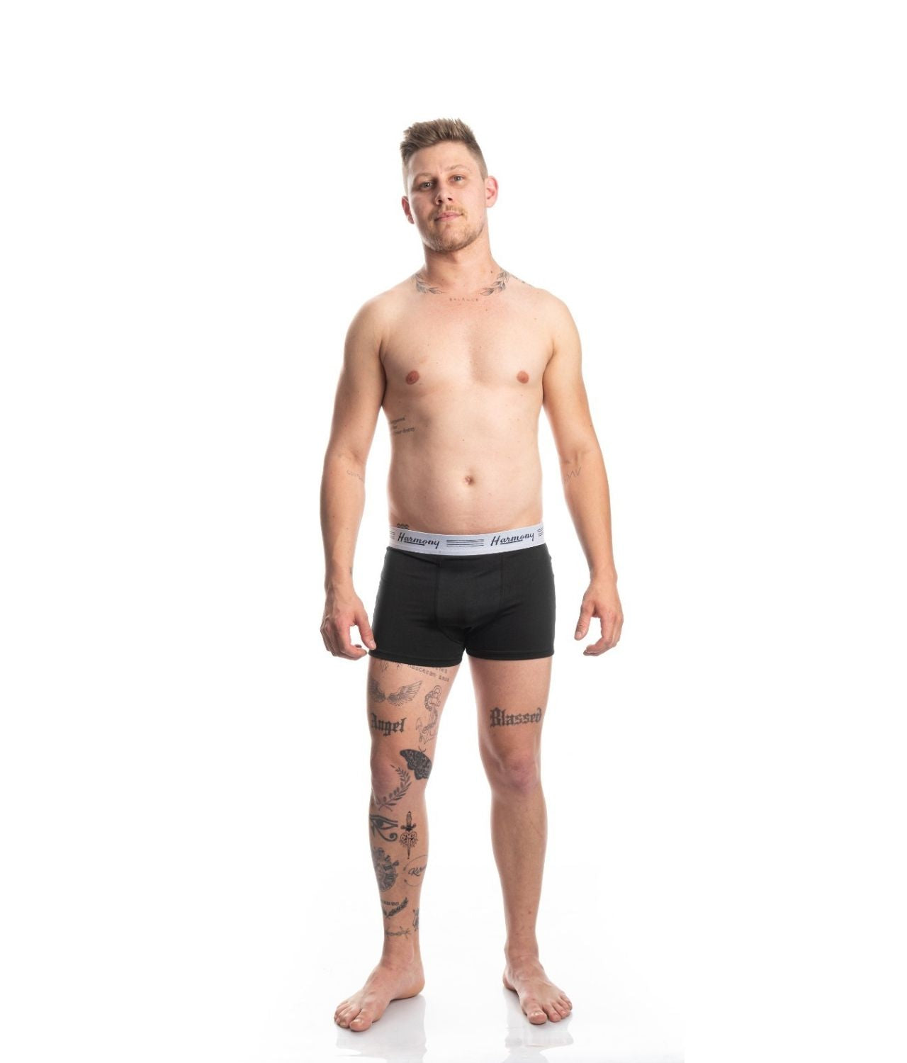 Kit 3 Cuecas Boxer Poliéster Preta Harmony