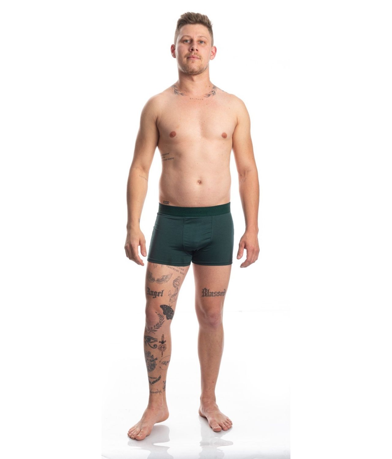 Kit 3 Cuecas Boxer Poliéster Verde Harmony