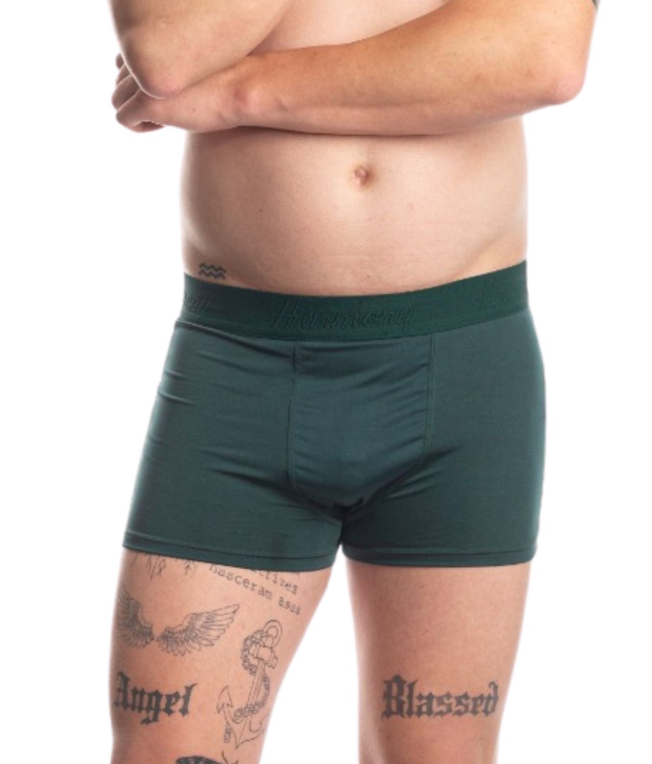 Kit 3 Cuecas Boxer Poliéster Verde Harmony